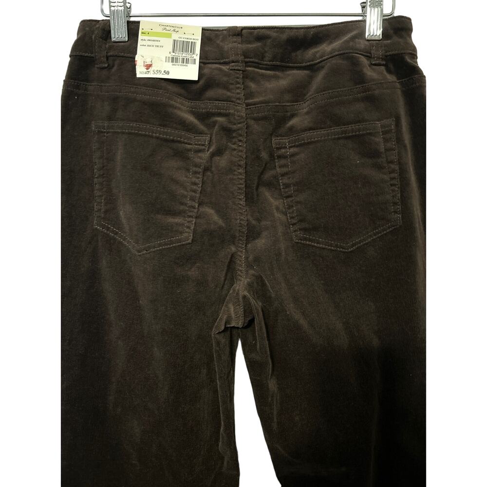 Charter Club Women’s Pants Brown Size 4 Micro Corduroy Slimming Straight Leg *‎ - Picture 4 of 7